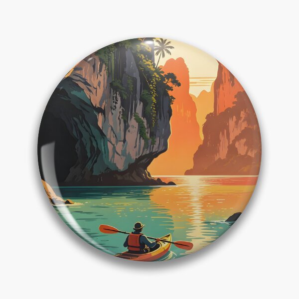 Item preview, Koh Panak Sea Cave Thailand Kayak Adventures – Retro Sunset Series designed and sold by Spirit of Siam.