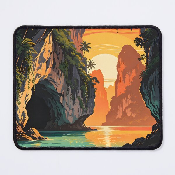 Item preview, Koh Panak Sea Cave Thailand Kayak Adventures – Retro Sunset Series designed and sold by Spirit of Siam.