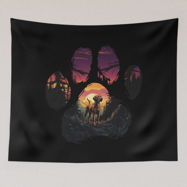 Item preview, Funny Black Mouth Cur Paw Synthwave Mountain Tree Mom Dad Kids designed and sold by rafaeltto.