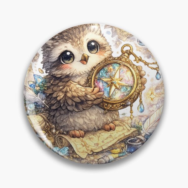 Item preview, Crystal Compass Owl Sticker designed and sold by blossomfun.