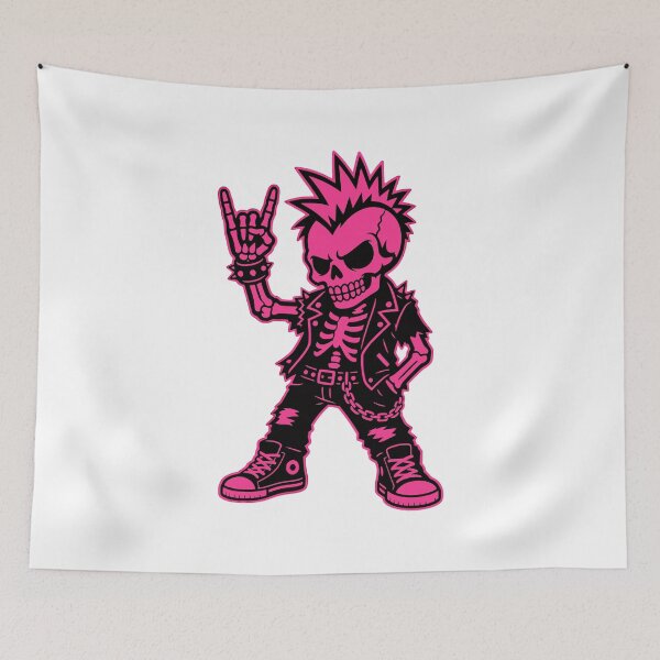 Item preview, Pink Skeleton Rock On Music Style designed and sold by Simon-art-land.