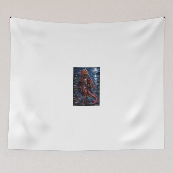 Item preview, Axolotl Dragon in Moonlit Lily Pond designed and sold by CathryneDelamort.