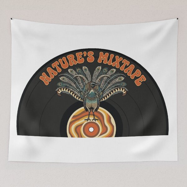 Item preview, Natures Mixtape Superb Lyrebird Retro Vinyl Meme designed and sold by Arc2020.