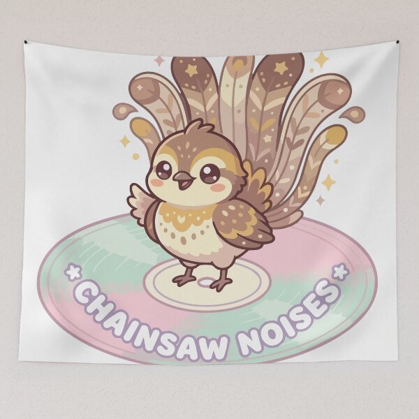 Item preview, Chainsaw Noises Kawaii Superb Lyrebird Cute Meme designed and sold by Arc2020.