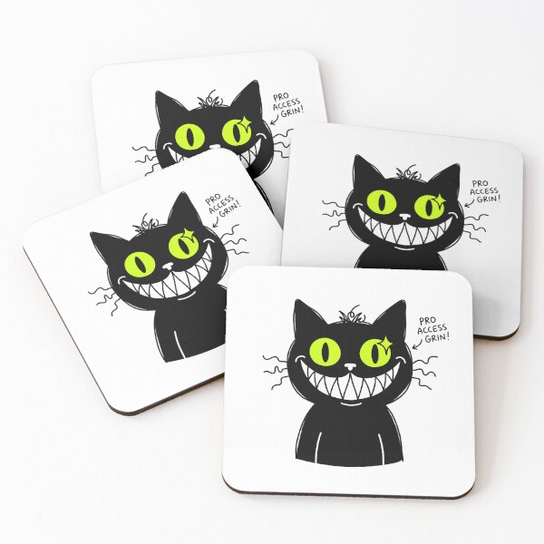 Item preview, Funny Evil Black Cat Creepy Cute Smile Void Cat Doodle Illustration designed and sold by crazyhome.