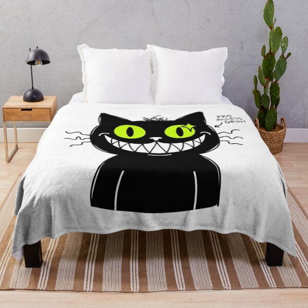 Item preview, Funny Evil Black Cat Creepy Cute Smile Void Cat Doodle Illustration designed and sold by crazyhome.