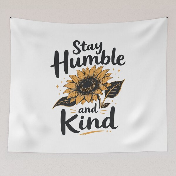 Item preview, Stay Humble and Kind Sunflower Vintage Inspirational Quote T-Shirt designed and sold by DavidTeeStudio.