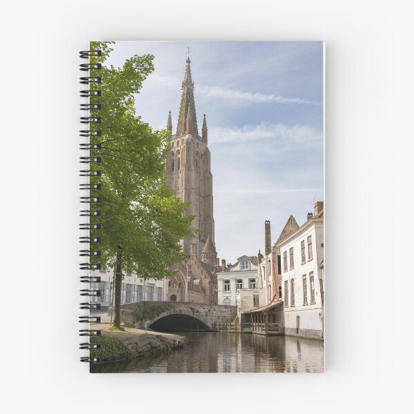 Item preview, Bruges, Belgium - Canal View along Dijver with Onze-Lieve-Vrouwekerk designed and sold by jrtwynam.