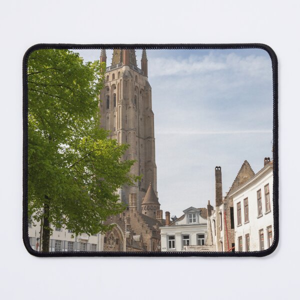 Item preview, Bruges, Belgium - Canal View along Dijver with Onze-Lieve-Vrouwekerk designed and sold by jrtwynam.