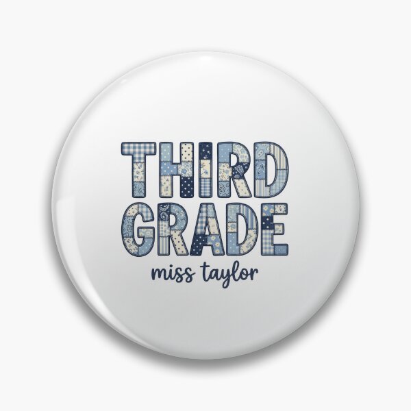Item preview, Third Grade Blue Patchwork Teacher Back To School designed and sold by raedattia.