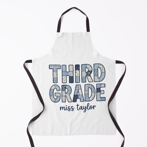 Item preview, Third Grade Blue Patchwork Teacher Back To School designed and sold by raedattia.