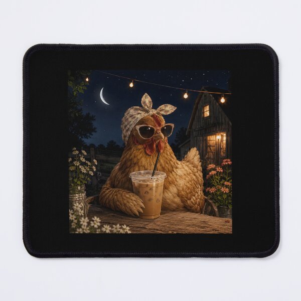 Item preview, Iced Coffee Hen, Gifts For Coffee Lovers designed and sold by Lina Caro.