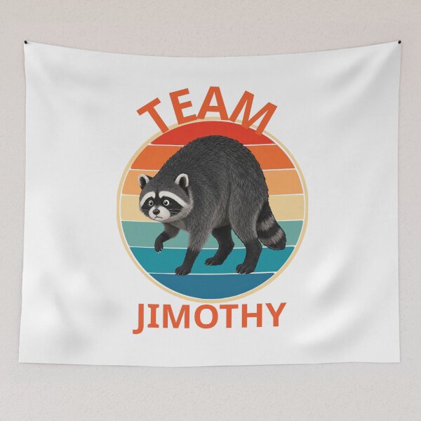 Item preview, Team Jimothy Retro Raccoon Sunset Art designed and sold by     Fatma Creates.