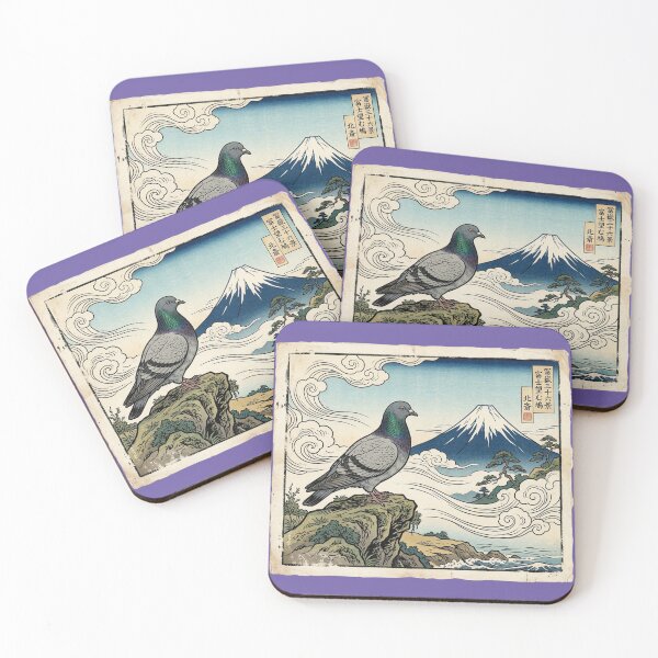 Item preview, Mount Fuji Pigeon Japanese Inspired Art designed and sold by azule1.