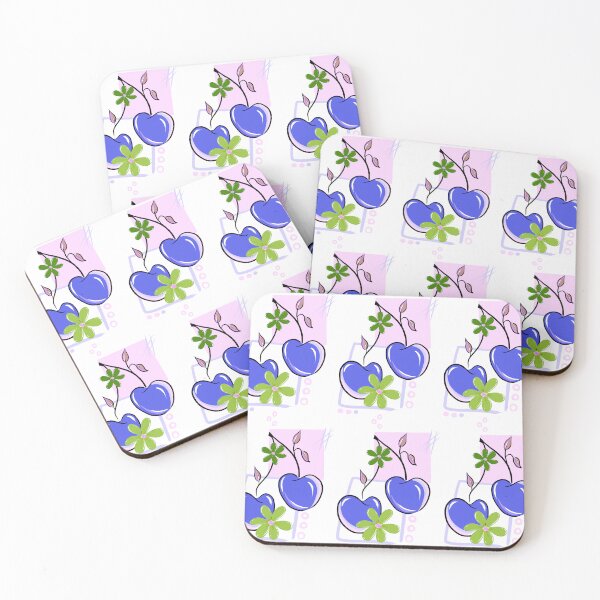Item preview, Cute Vintage Purple Cherries with Green Flowers – Aesthetic Coquette Pattern designed and sold by Fiorart Studio .