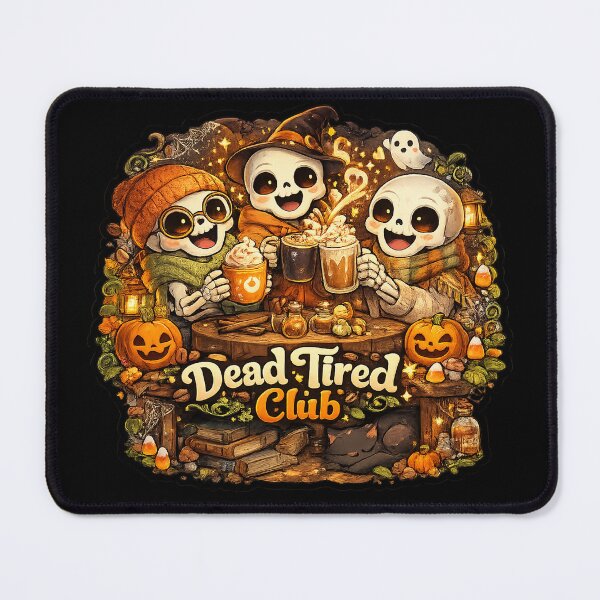 Item preview, Dead Tired Club Cute Skeleton Coffee Stickers | Cozy Autumn Halloween Art designed and sold by RDcollections.
