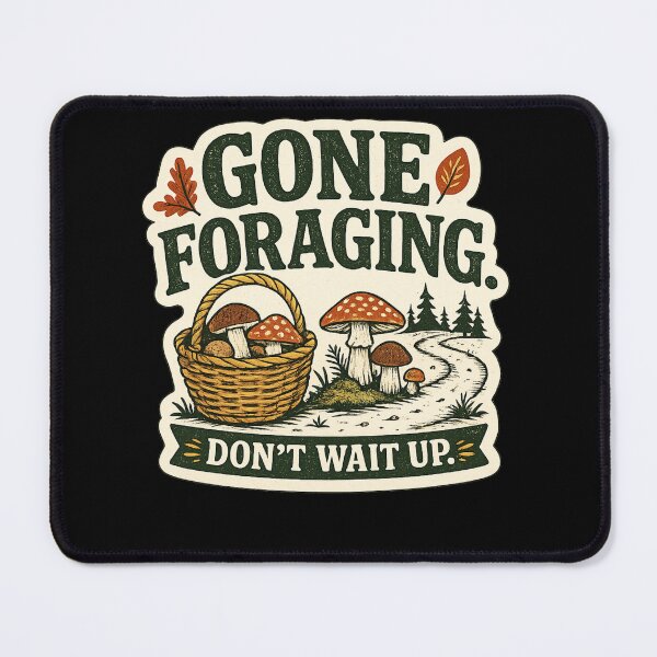 Item preview, Vintage Mushroom Foraging Adventure Illustration designed and sold by OddHobbyClub.