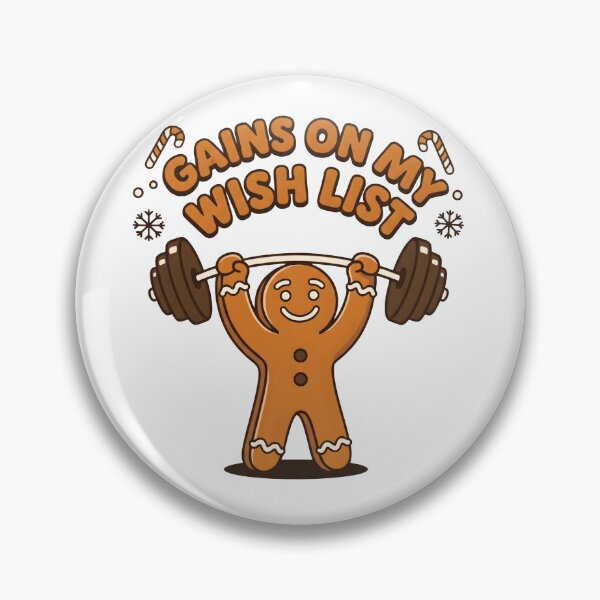 Item preview, Gains On My Wish List Funny Gingerbread Weightlifting Christmas T-Shirt designed and sold by StickerNestYou.