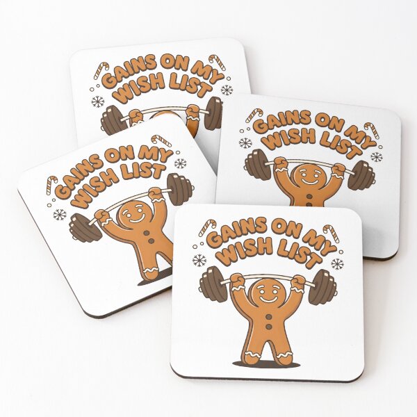 Item preview, Gains On My Wish List Funny Gingerbread Weightlifting Christmas T-Shirt designed and sold by StickerNestYou.
