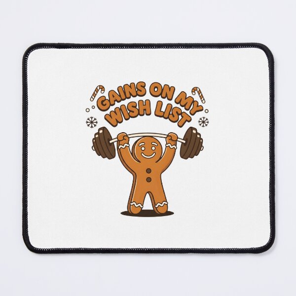 Item preview, Gains On My Wish List Funny Gingerbread Weightlifting Christmas T-Shirt designed and sold by StickerNestYou.