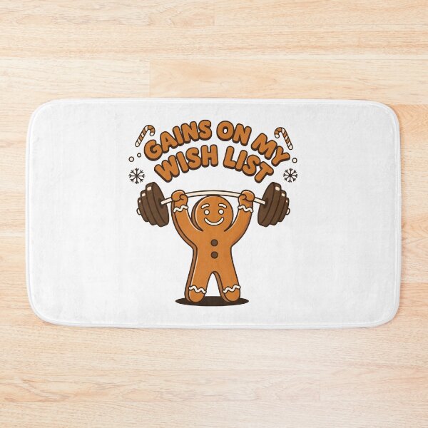 Item preview, Gains On My Wish List Funny Gingerbread Weightlifting Christmas T-Shirt designed and sold by StickerNestYou.