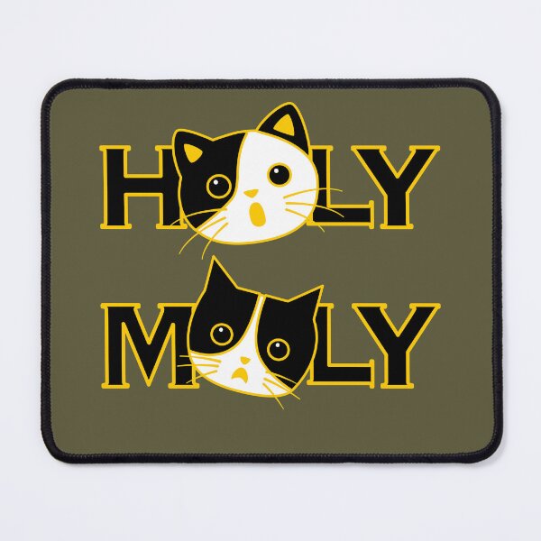 Artikelvorschau, Lustiges abstraktes Design für Katzenliebhaber „Holy Moly“ in ausdrucksstarker schwarz-gelber Cartoon-Kunst entworfen und verkauft von JWSmile.