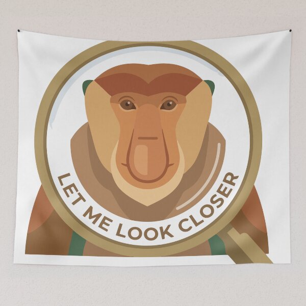 Item preview, Let Me Look Closer Minimalist Proboscis Monkey designed and sold by Arc2020.