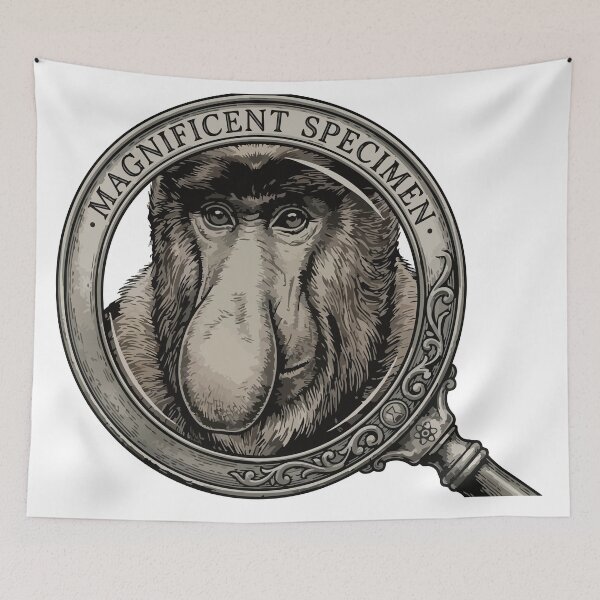 Item preview, Magnificent Specimen Vintage Proboscis Monkey Art designed and sold by Arc2020.
