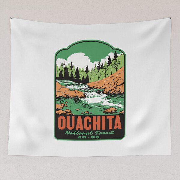 Item preview, Little Missouri Falls Ouachita National Forest Retro Poster designed and sold by HalpinDesign.