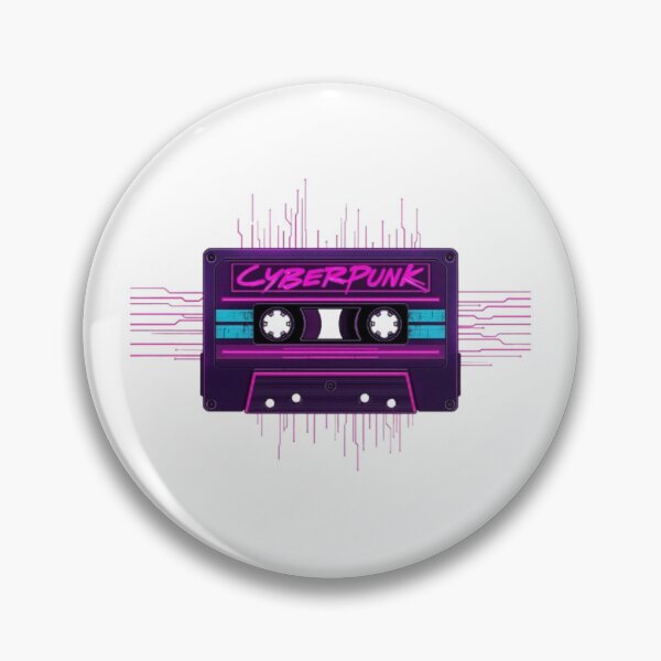 Item preview, Cyberpunk Retro Cassette Tape Synthwave Neon Circuit Art designed and sold by ByKayaPrints.