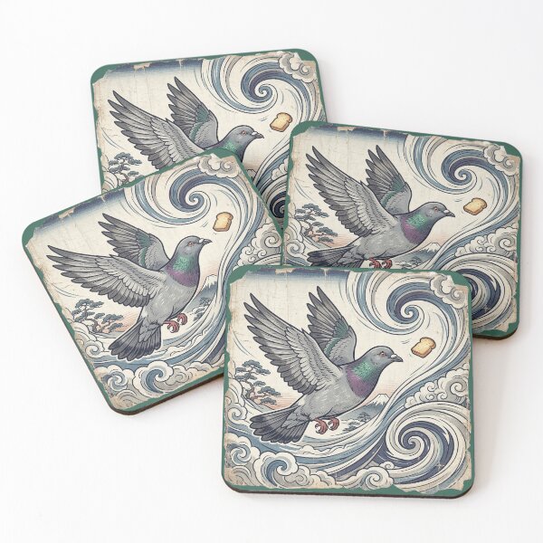 Item preview, Pigeon Chasing Bread Wave Art designed and sold by azule1.
