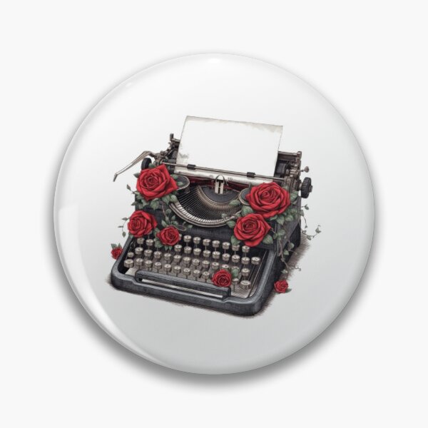 Item preview, Vintage Typewriter Red Roses Dark Academia Literary Illustration designed and sold by ByKayaPrints.