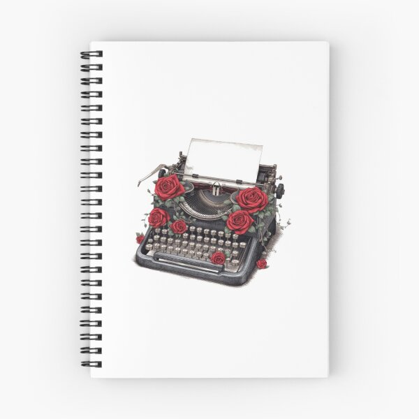 Item preview, Vintage Typewriter Red Roses Dark Academia Literary Illustration designed and sold by ByKayaPrints.