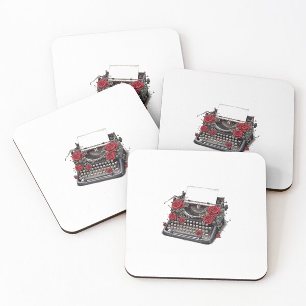 Item preview, Vintage Typewriter Red Roses Dark Academia Literary Illustration designed and sold by ByKayaPrints.