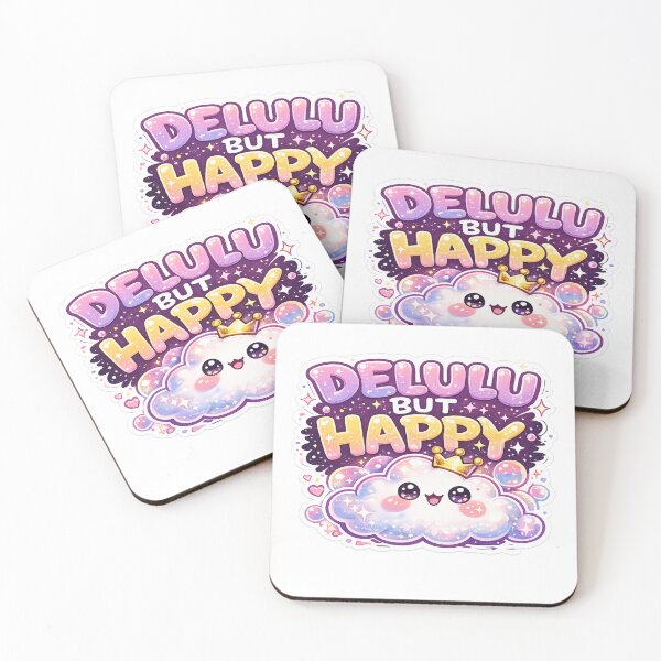 Item preview, Delulu But Happy – Cute Kawaii Aesthetic Sticker designed and sold by Genzfirevibes.