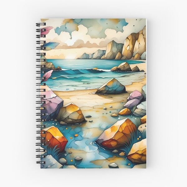 Artikelvorschau, Aquarellmalerei eines Küstenstrandes entworfen und verkauft von Chi261.