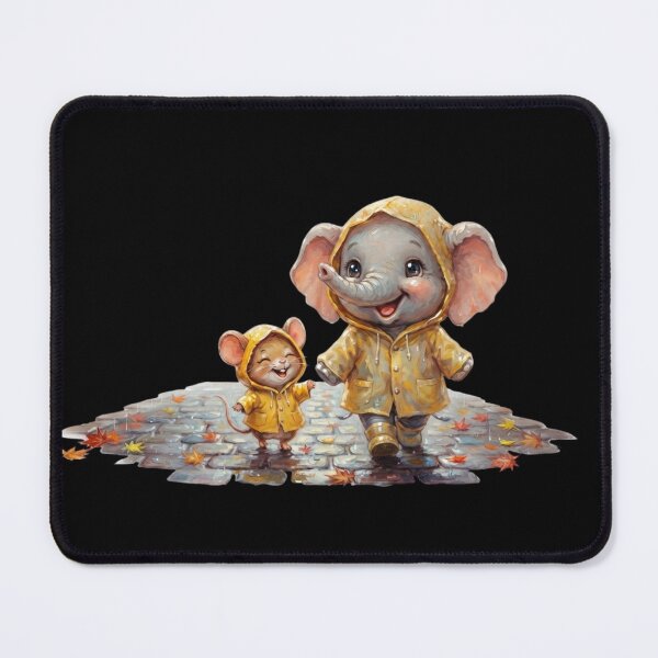 Item preview, Cute Elephant and Mouse Walking in Rain Autumn Raincoat Art designed and sold by BonnieGlam13.