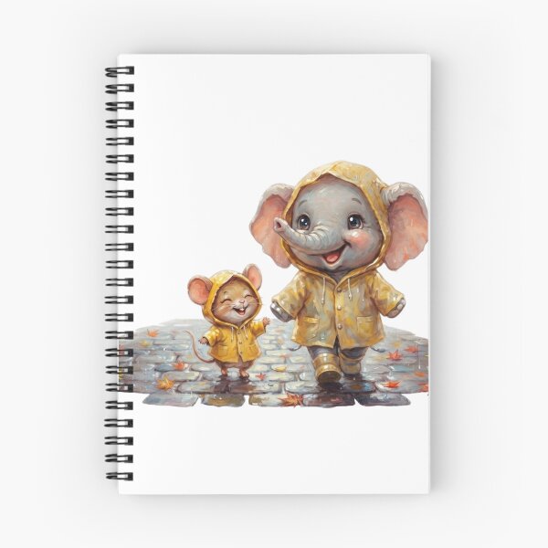 Item preview, Cute Elephant and Mouse Walking in Rain Autumn Raincoat Art designed and sold by BonnieGlam13.