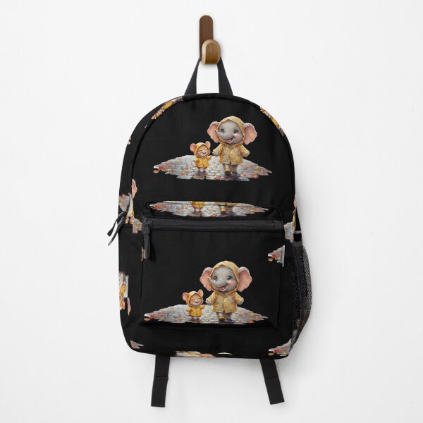 Item preview, Cute Elephant and Mouse Walking in Rain Autumn Raincoat Art designed and sold by BonnieGlam13.