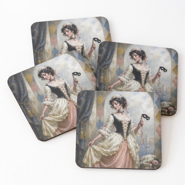 Item preview, Traditional Venetian Columbina with half-mask painting. designed and sold by GalleryKauffeld.