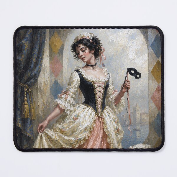 Item preview, Traditional Venetian Columbina with half-mask painting. designed and sold by GalleryKauffeld.