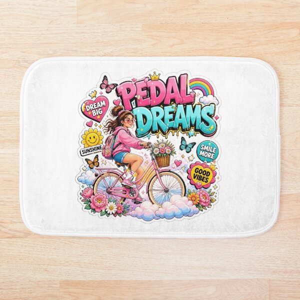 Item preview, PEDAL DREAMS Graffiti Sticker PNG | Cute Bicycle Girl Aesthetic | Colorful Cycling Vinyl Decal | Retro Bike Art for Laptop, Water Bottle & Journal designed and sold by Stylestickers55.