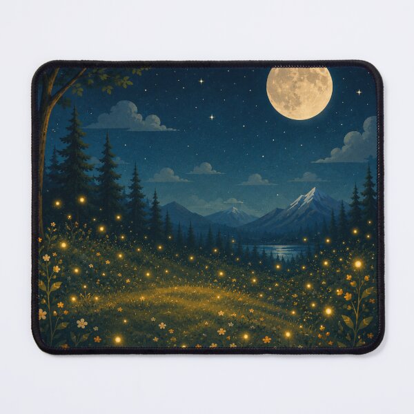 Item preview, Valley of the Constellations – Fantasy Night Landscape | Nature Illustration designed and sold by Goodthingstree.