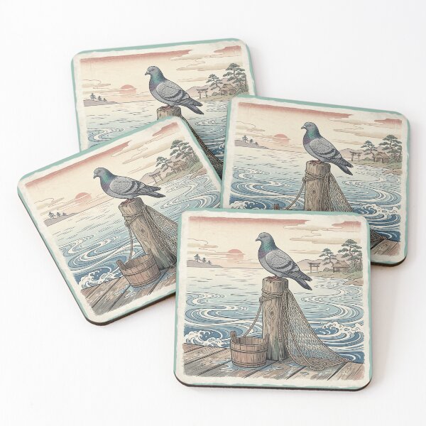 Item preview, Coastal Pigeon Dockside Vintage Art designed and sold by azule1.