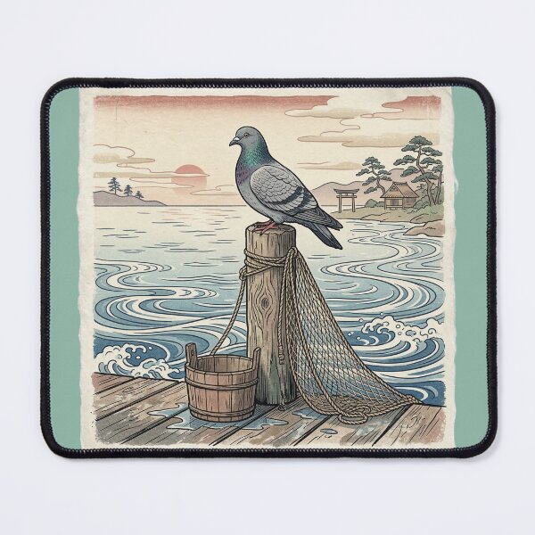 Item preview, Coastal Pigeon Dockside Vintage Art designed and sold by azule1.