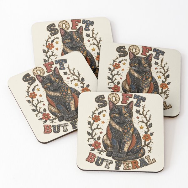 Item preview, Patchwork Black Cat - Soft but Feral designed and sold by PitsFusion.