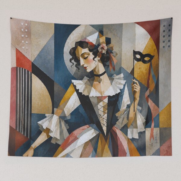 Item preview, Traditional Venetian Columbina with half-mask painting. designed and sold by GalleryKauffeld.