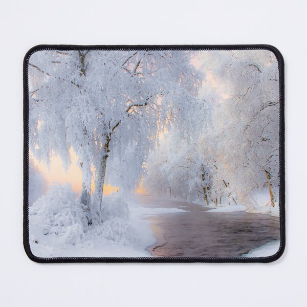Item preview, Snowy Winter Forest River Landscape designed and sold by VectorForge Studio.