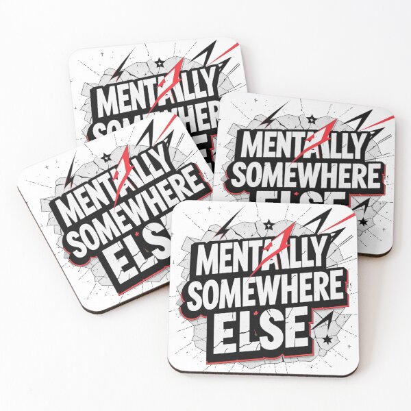 Item preview, Mentally Somewhere Else-Bold Introvert Quote Typography. Funny Gen Z Aesthetic Minimalist Statement Design designed and sold by Aarvya Fashion Club ( A.F.C ).