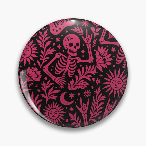 Item preview, rock on skeleton pink Floral Celestial Pattern designed and sold by Simon-art-land.